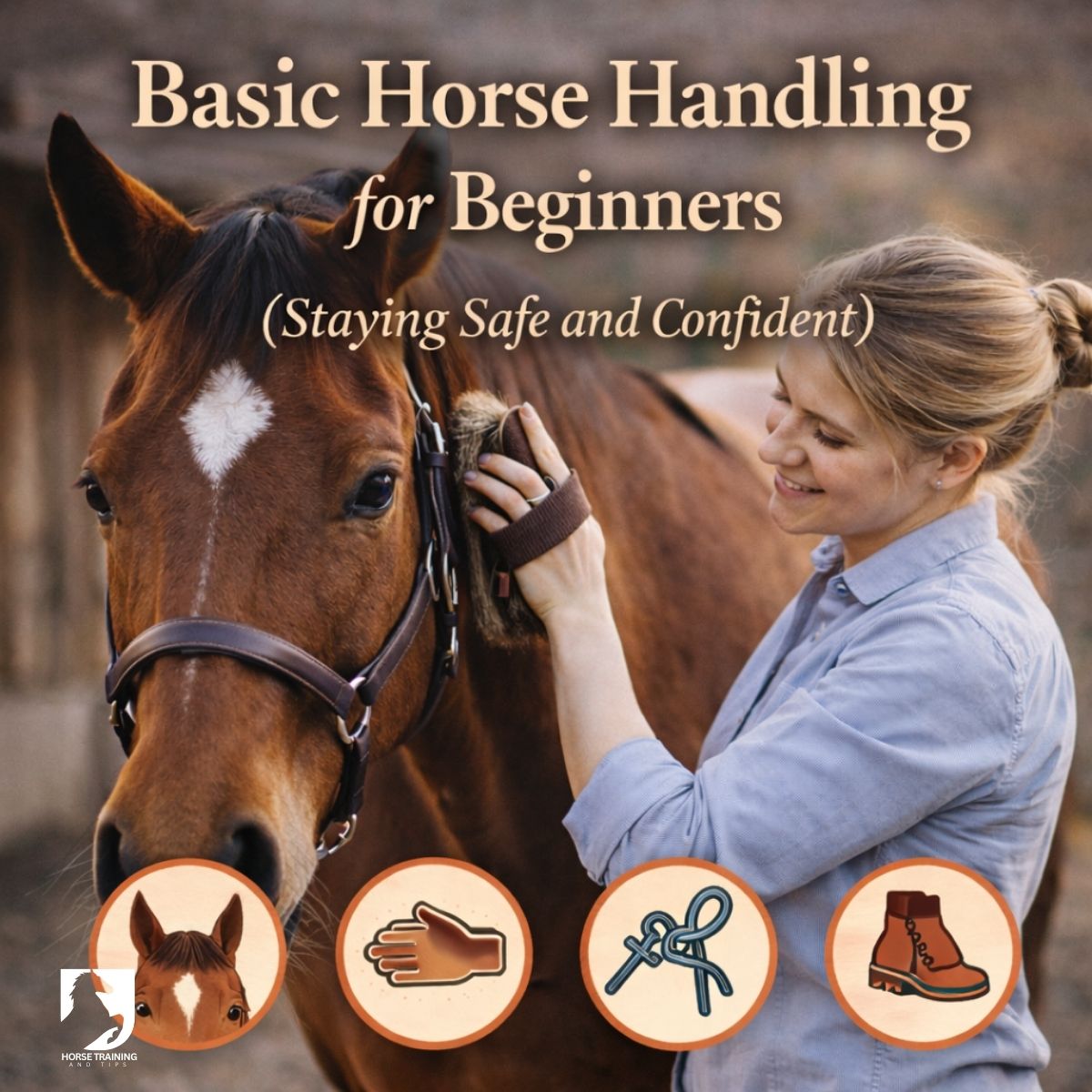 beginner handling a horse safely while leading