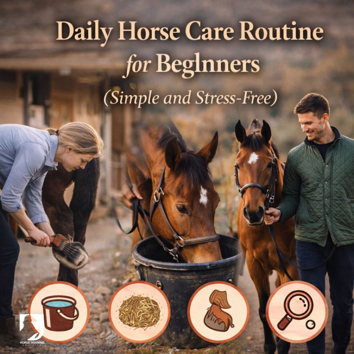 daily horse care routine for beginners including grooming feeding and handling