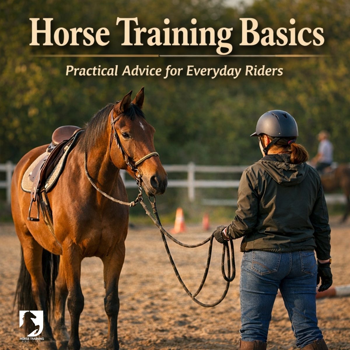 horse training basics showing calm groundwork between horse and rider