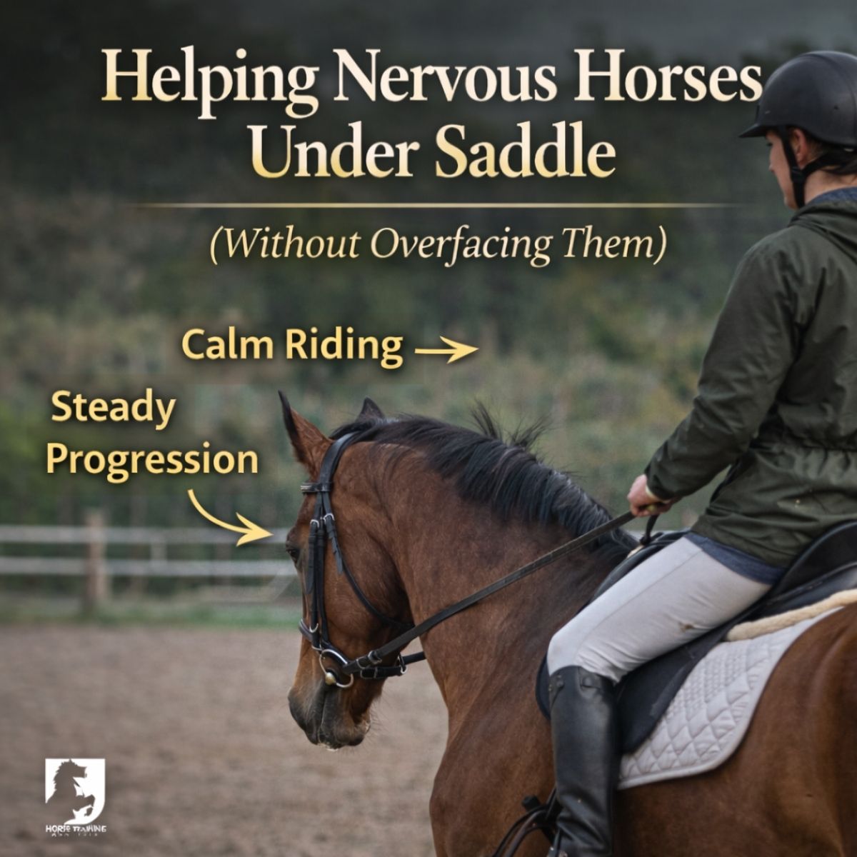 Helping a nervous horse build confidence under saddle through calm riding
